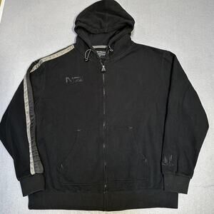 BioWare Hoodie Mens XL Black Full Zip Fleece Mass Effect N7 Graphic Sweatshirt